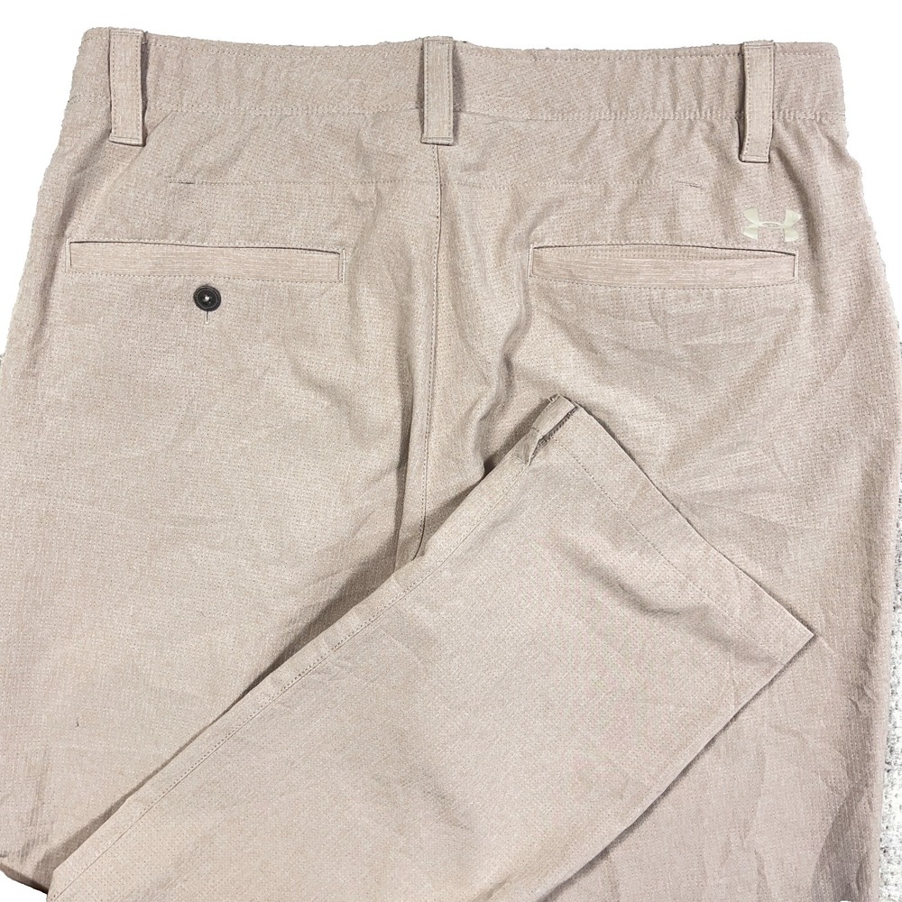 Under Armor Golf Pants Men 36x32 Tan Khaki Chino‎ Heat Gear Performance Golf
